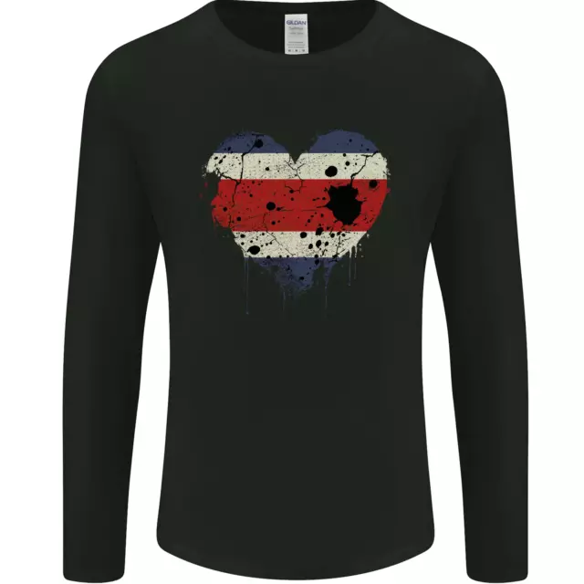 Love Costa Rica Flag Rican Day Football Mens Long Sleeve T-Shirt