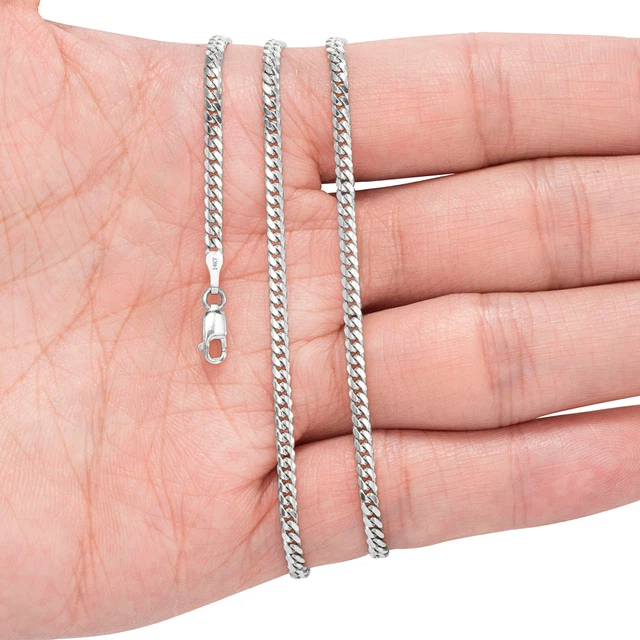 14K White Gold Solid 2.7mm-7mm Miami Cuban Link Chain Necklace Bracelet 7"-30" 14K White Gold Solid 2.7mm-7mm Miami Cuban Link Chain Necklace Bracelet 7"-30"