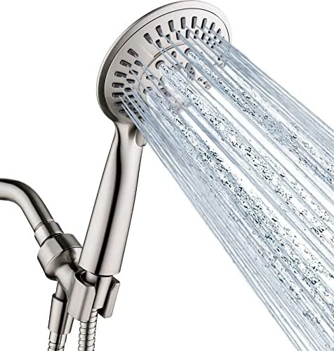 9 Spray Settings Handheld Shower Head Set 2.5 Gallon Per Minute Brushed Nickel