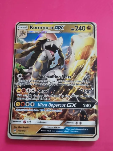 Pokémonkarte Kommo-o GX 100/145 SM Guardians Rising Half Art Holo