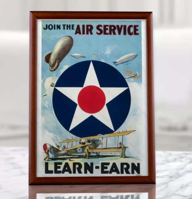 WW1 US Propaganda Poster - Join The Air Service, Recruiting Poster, Air Force