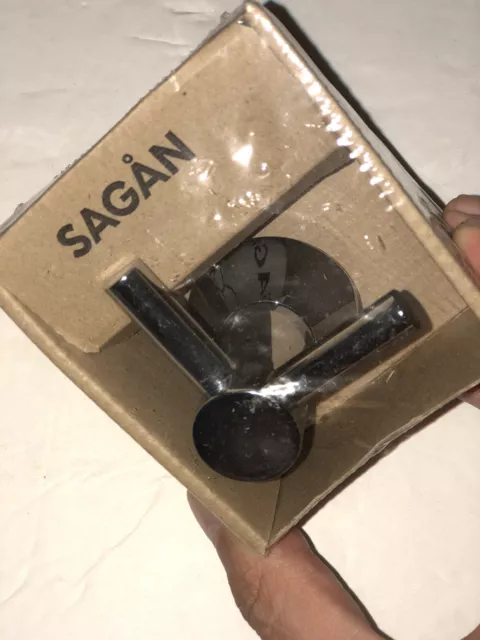 IKEA Sagan Chrome Double Robe Hook Wall Mount 400.755.69 Richard Clack