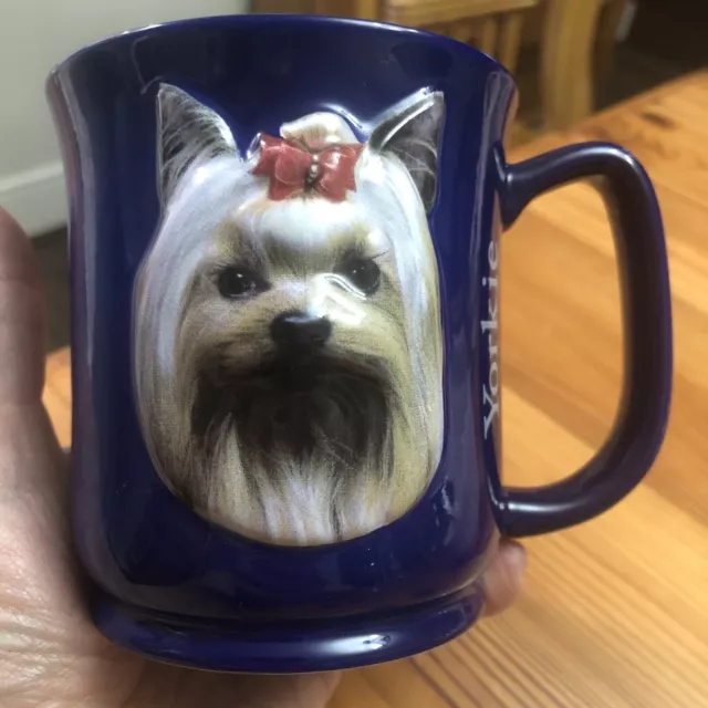 Paw Prints Yorkshire Terrier Yorkie Dog Coffee Mug Cup with 3D Head