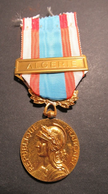 MÉDAILLE COMMÉMORATIVE AFRIQUE du Nord Guerre d'Algérie AFN bronze doré