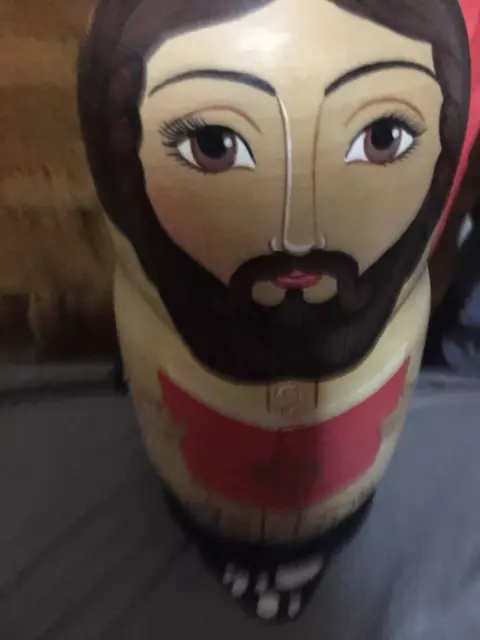 Jewish Rabbi holiday signed 24 k hand made nesting Dolls