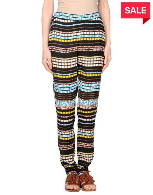 RRP€105 TOY G Pantaloni Taglia 42 Leggeri Vita Geometrica Elastica Made in Italy