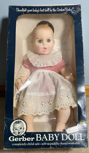 Vintage Gerber Baby Doll 17" Rolling Flirty Eyes Atlanta Novelty 1979 Red Dress