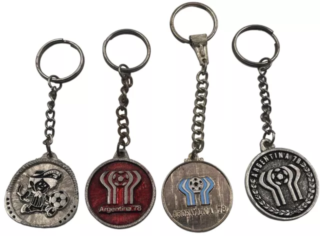 1978 WORLD CUP ARGENTINA lot of 4 KEY CHAINS Different condition and size