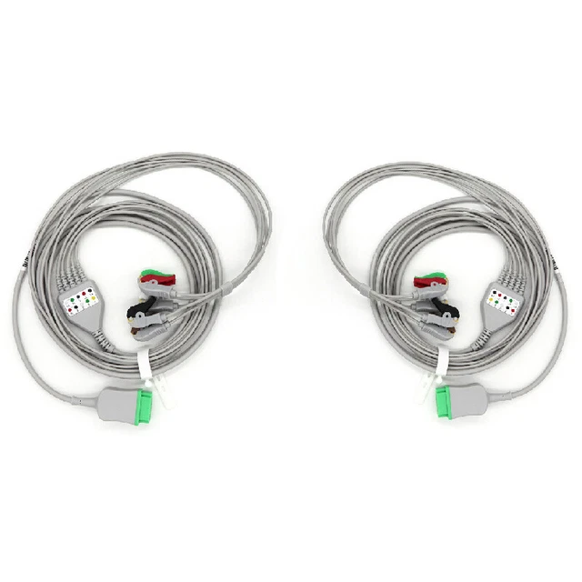 Fit for GE-MEDICAL Marquette Dash 1000 Eagle 2Pcs 5-leads Clip ECG/EKG Cable