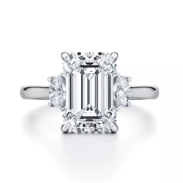 Emerald Cut Diamond Ring White Gold 14K Engagement IGI GIA Lab Grown 1.30 Carat