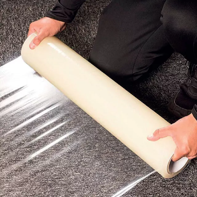10-100m Roll Self Adhesive Carpet Floor Stairs Protector Roll Cover Dust Film UK