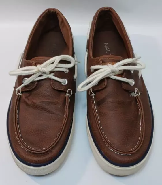 Boat Shoes Nautica Loafers Galley Brown Size 8 Lace Up