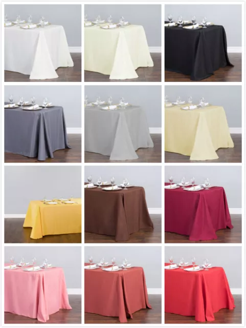 1/10 Pcs 90 x 132 in. Polyester Rectangular Linen Tablecloth Wedding Event Party