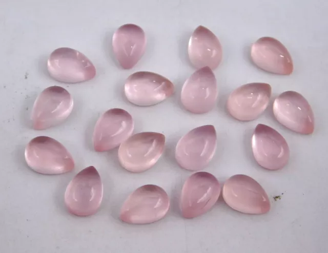 10X14 MM Natural Rose Quartz Pear Cab Lot Loose Gemstone For Jewelry P-2355