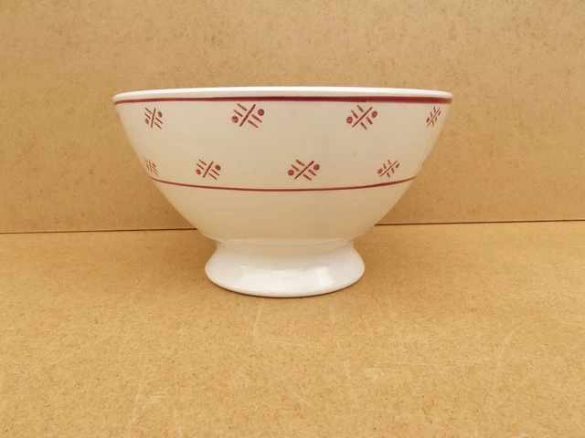 Très Grand Bol à Côtes En Faïence Blanche - Ancien - Style Campagne Française