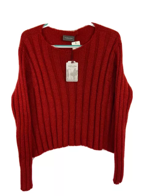 NWT Wooden Ships Womens Sweater S/M Thick Soft Fuzzy Mohair Wool Hand-Knit