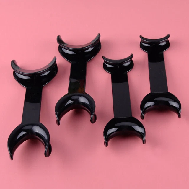 4 pcs Dental Double-headed T-Shape Intraoral Cheek Lip Retractor Opener Black