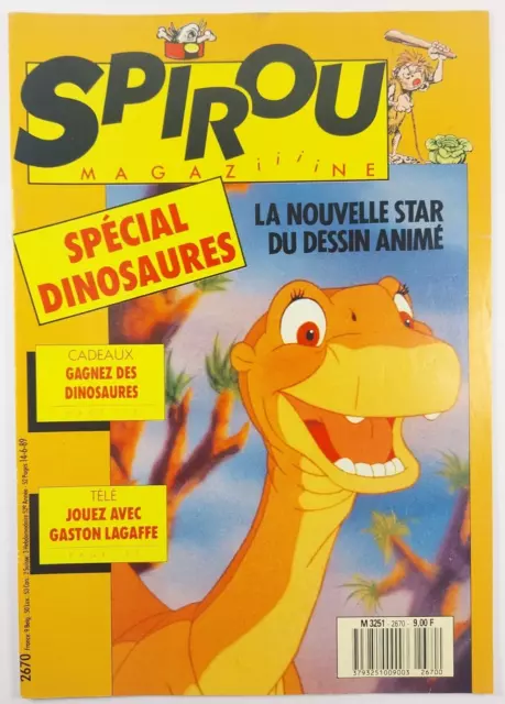 Spirou Magazine N°2670 Spécial Dinosaures Petit-Pied Gaston Lagaffe Juin 1989