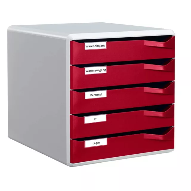 LEITZ Schubladenbox Post-Set  bordeaux 5280-00-28, DIN A4 mit 5 Schubladen