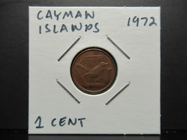 Cayman Islands 1 Cent 1972 Coin in 2x2 Flip G1219