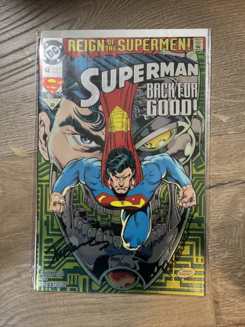 Superman #82 Chromium * Signed by Dan Jurgens and Brett Breeding + COA #8783