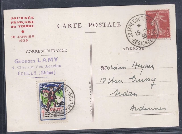 FDC soie - Journée du Timbre - Semeuse (2990), oblit Paris 16/3/96