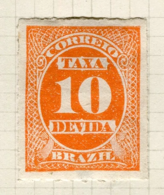 BRAZIL; Early 1900s TAXA DEVIDA issue Mint unused 10r. value