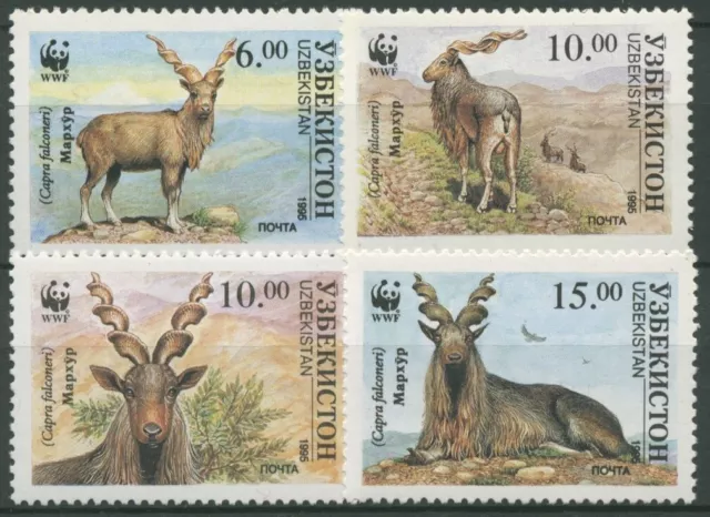 Usbekistan 1995 WWF Tierschutz Ziegen Schraubenziege 61/64 postfrisch