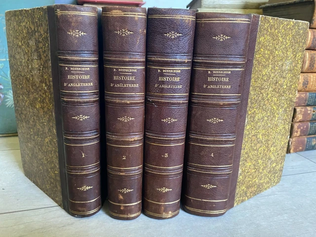 Emile de Bonnechose: Histoire d'Angleterre en 4 volumes reliés 1862 Didier & cie