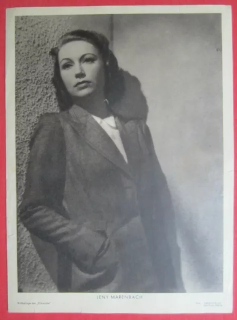 Orig. Foto Werbung Film Kino Cinema Schauspielerin actress Leny Marenbach 1940