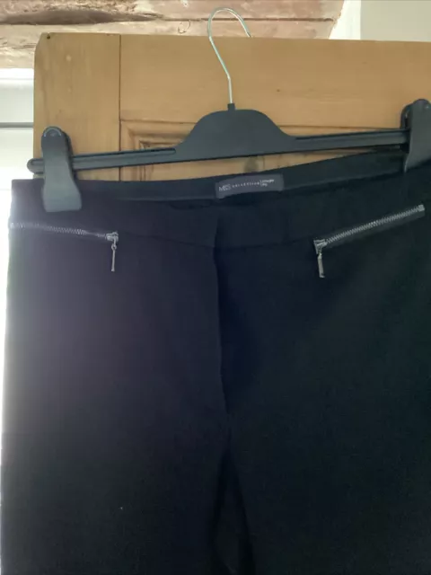 Ladies Black Work Trousers M&S Size10 - Straight Leg