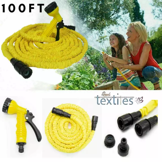 Nuevo 100FT Magic Jardín Hose Pipe Expandible Flexible Plástico Tubo Con Pistola