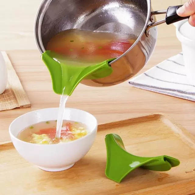 Saucepans Pans Pots Anti Spill Silicone Slip On Pour Spout Funnel C