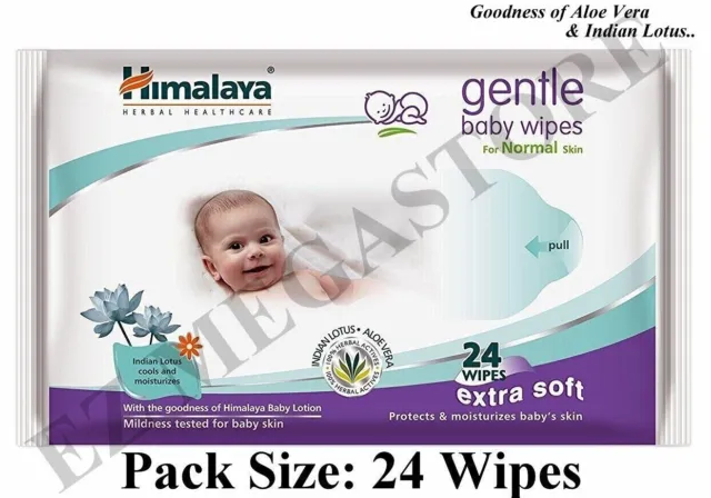 Himalaya Baby Wipes (Pack Of 24) Gentle Extra Soft + Free Ship