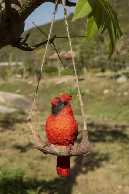 Hanging Cardinal on Branch Garden Statue Garden Home Decor