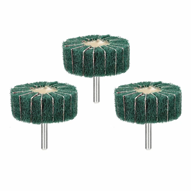 60mm x 25mm x 6mm Shank Mounted Flap Wheels Buffing Polishing Wheels 3pcs