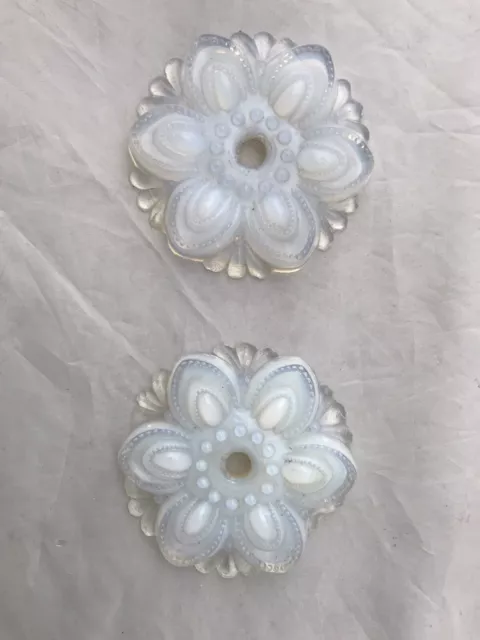 Opalescent Tie Backs Antique Glass Curtain  Pair 3” Diameter