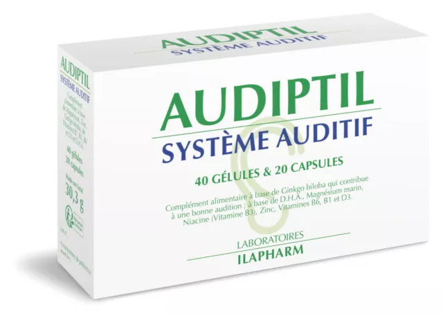 Audiptil - Audition et acouphènes -  40 gélules et 20 capsules