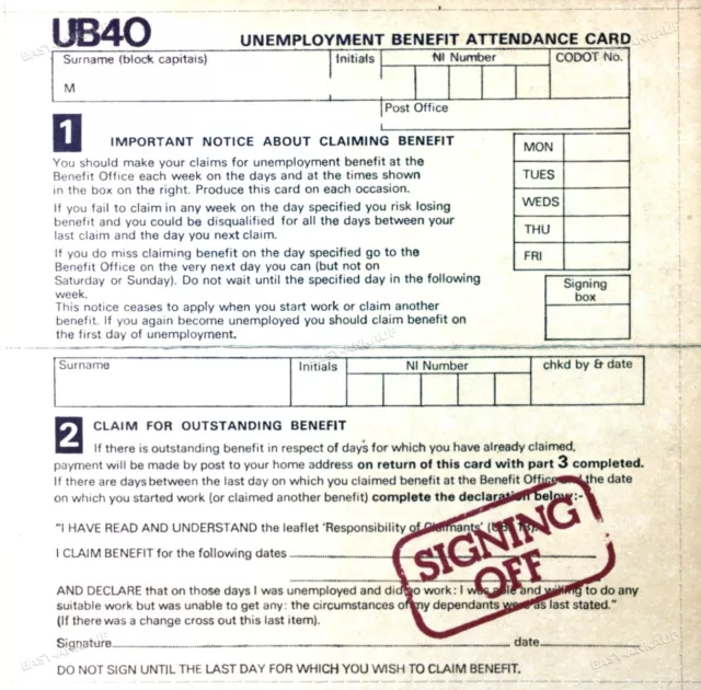 UB40 - Signing Off LP+Maxi + Insert (VG+/VG) .