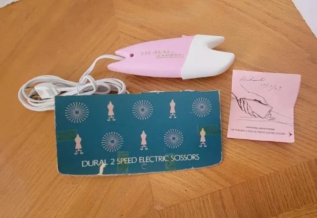 Vintage 60s! Runs-Light Works Pink Dural 2 speed Electric Scissors Instructions