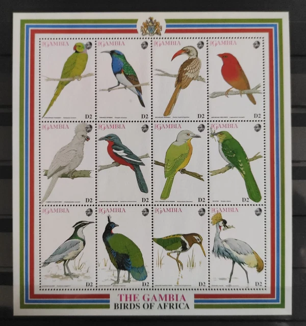 Timbre Stamp Big Bloc .. Gambie Y&T#1429-40 Oiseau Bird Neuf**/Mnh-Mint 1993~E84