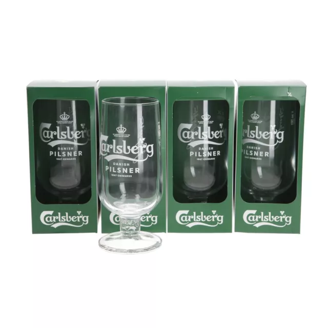 4 x Carlsberg Pilsner größere Pint Kelchgläser brandneu 20oz. Männerhöhle. Bar 2