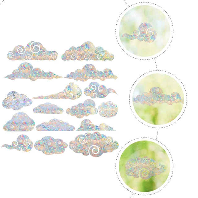 16Pcs Anti-Collision Window Cling Cloud Shape Decorative Static Window Sticker 2