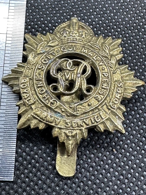 ORIGINAL WW2 BRITISH Royal Army Service Corps RASC GVI Kings Crown Cap ...