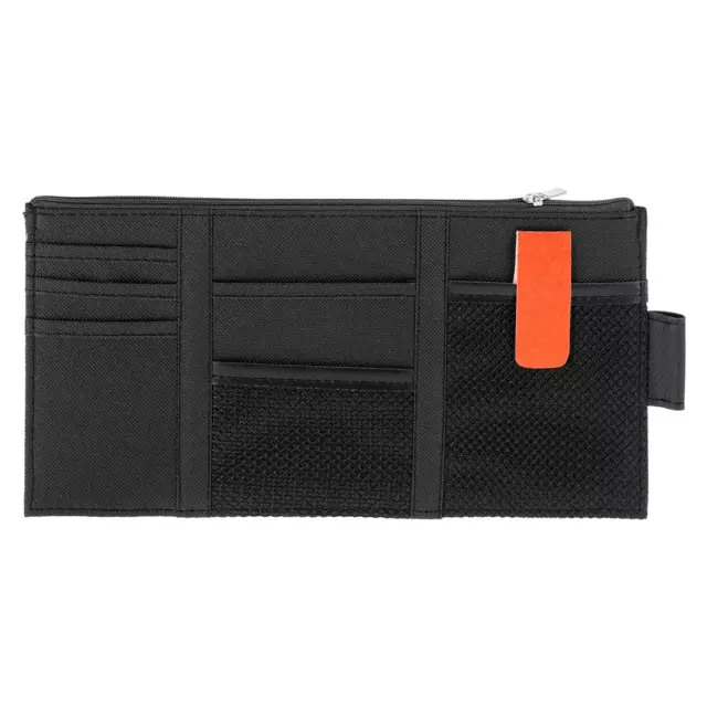 Auto Sonnenblende Organisator Stift CD-Karte Aufbewahrungstasche Schwarz Orange