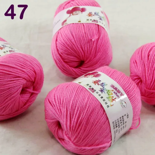 Sale 4 Skeinsx50g Cashmere Silk Wool Children Hand Knit Blankets Crochet Yarn 47