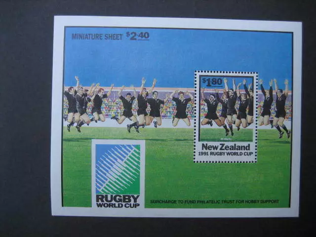 Neuseeland 1991 World Cup Rugby Miniatur Blatt Nhm Sg Ms 1627