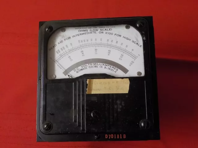 Vintage Weston Electrical Instrument Milliamperes Dc VOLTS OHMS LOW SCALE 1963