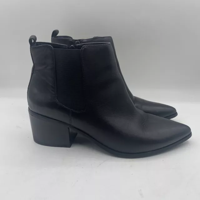 Tahari Black Ranch Leather Ankle Boots Booties Womens Size 8.5 (14)