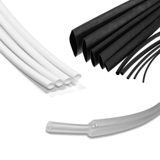 BLACK WHITE CLEAR Heat Shrink Electrical Tubing Wrap Sleeving Car 21